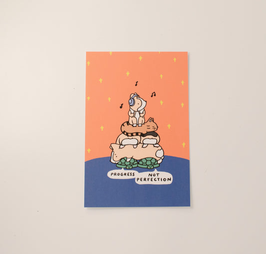 Progress Not Perfection Support System 4x6" Print