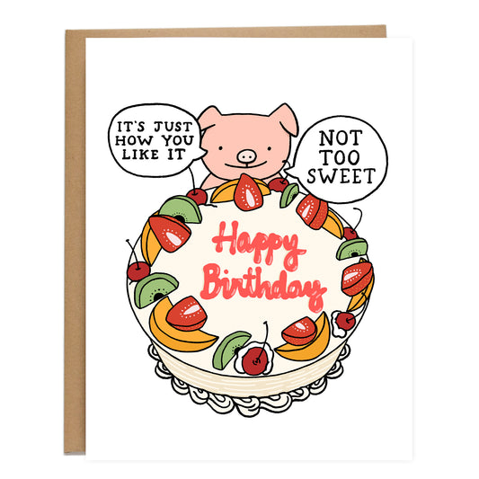Not Too Sweet Birthday Card, Chinese Fruit Cake
