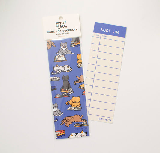 Cats Reading Book Log Bookmark