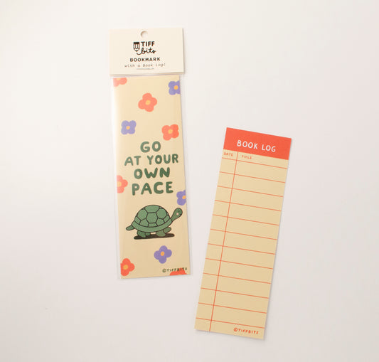 Go At Your Own Pace Turtle Book Log Bookmark