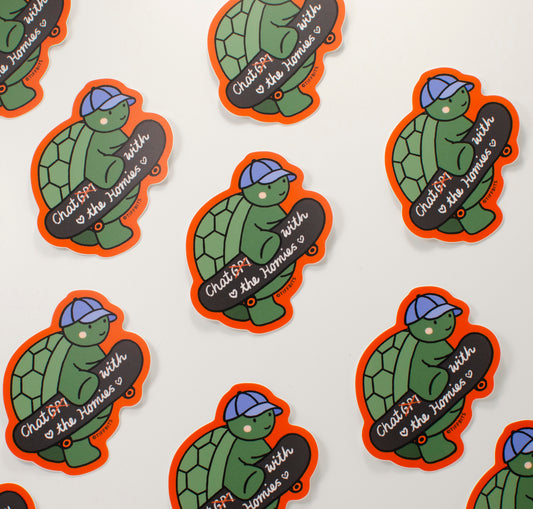 Chat With The Homies Turtle Sticker