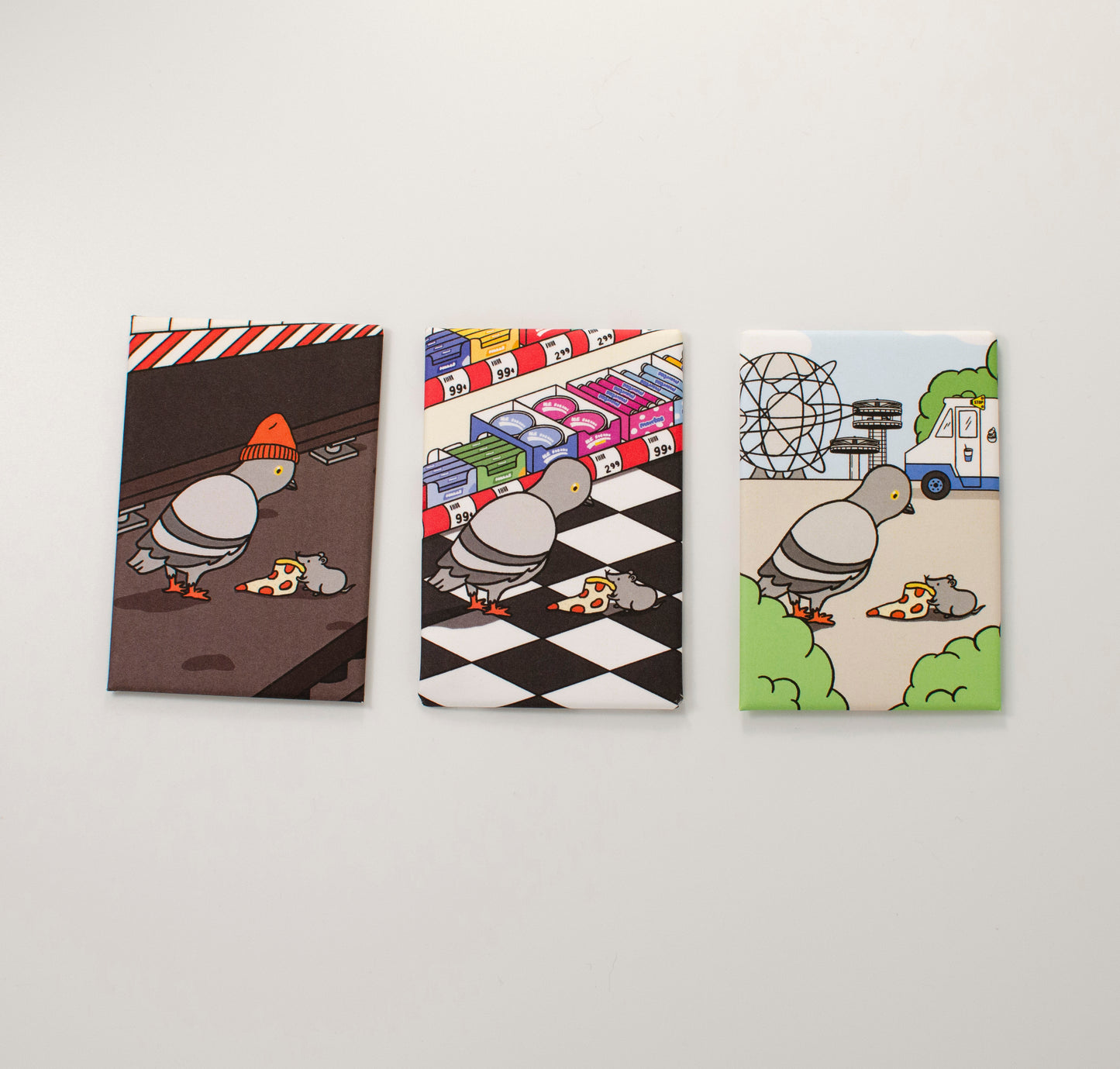 Subway NYC Magnet, Pigeon & Pizza Rat