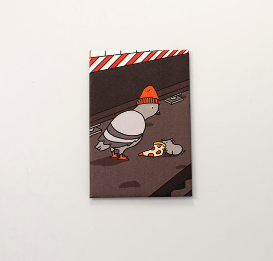 Subway NYC Magnet, Pigeon & Pizza Rat