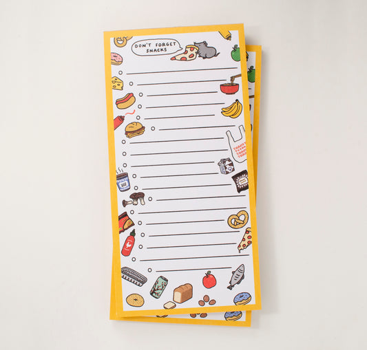 Don't Forget Snacks Pizza Rat NYC Market Grocery List Notepad