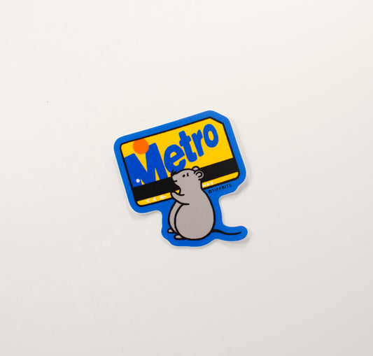 Metro Card Rat Sticker, NYC