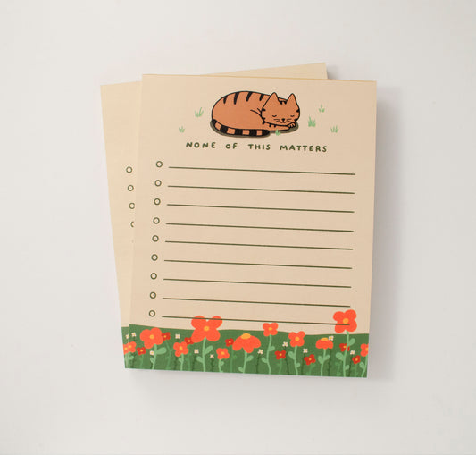None Of This Matters Cat To Do List Notepad