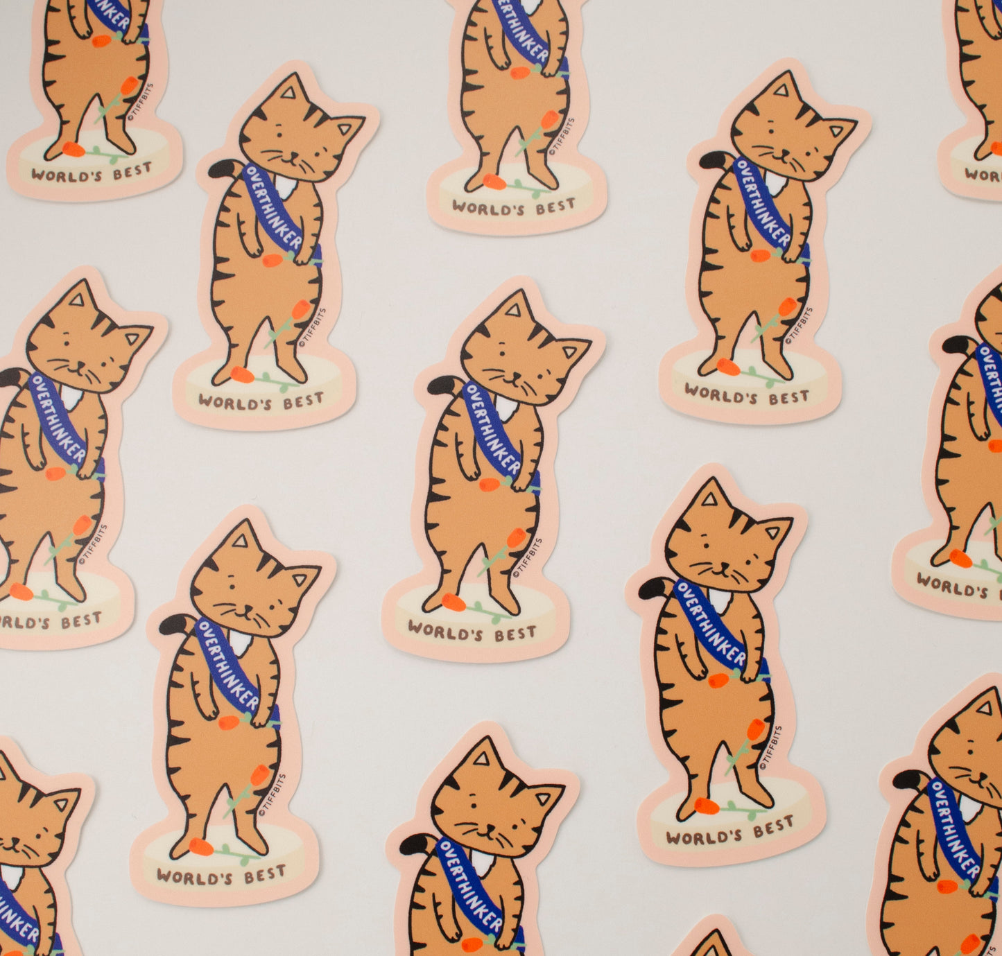 World's Best Overthinker Cat Sticker