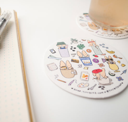 Corgi Drink Coasters Set