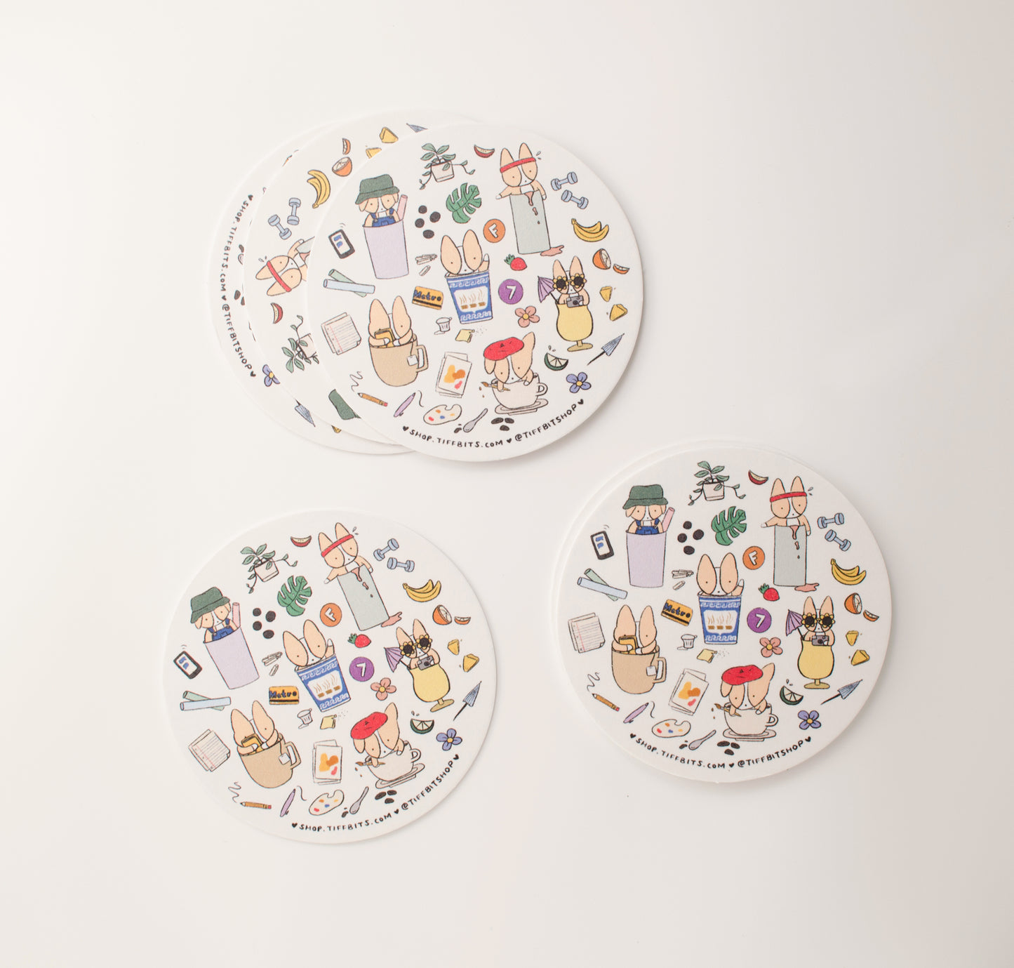 Corgi Drink Coasters Set