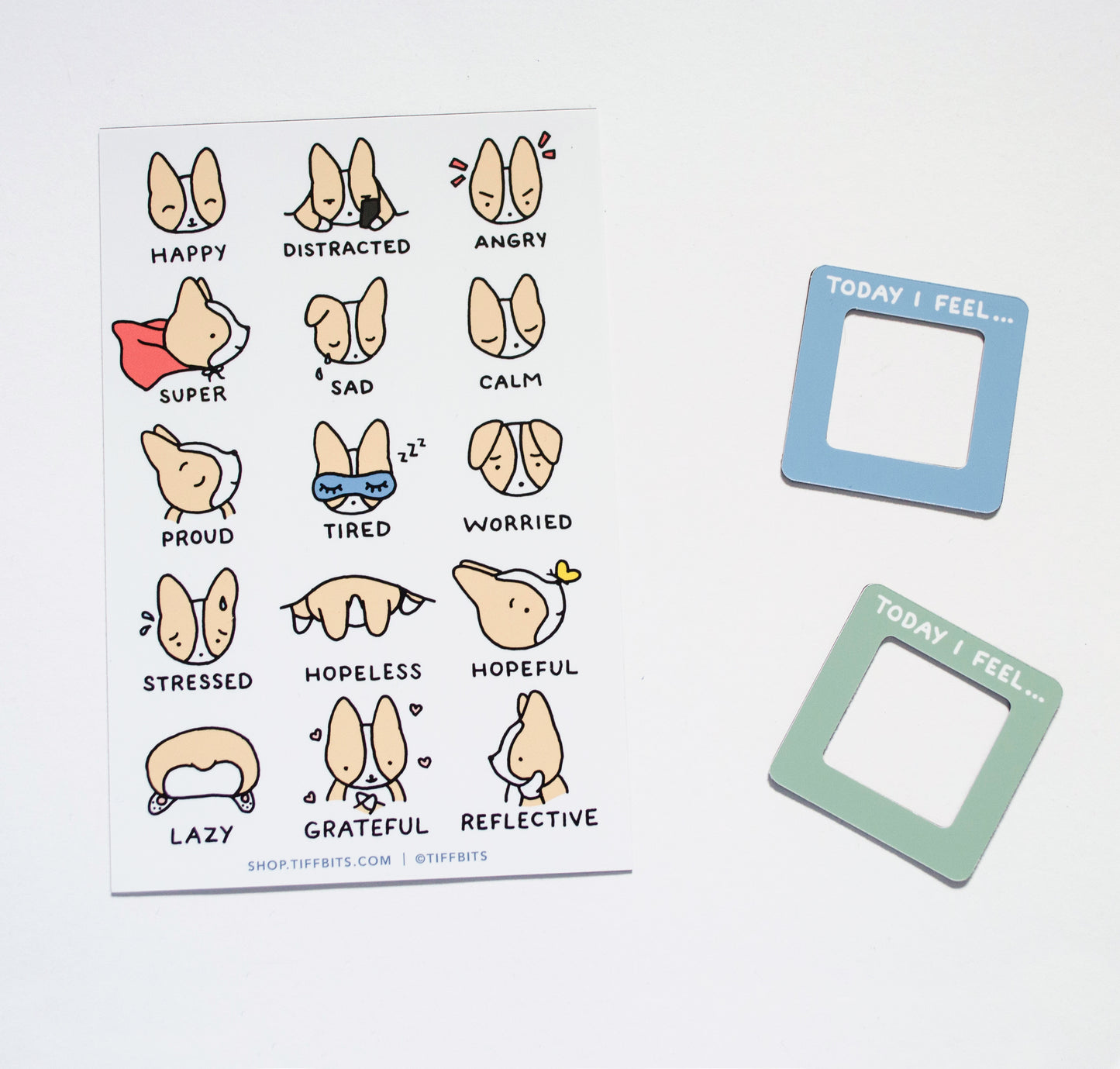 feelings magnet comes with two frames - blue and green