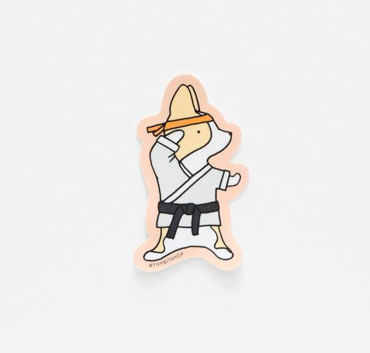 Karate Corgi Sticker