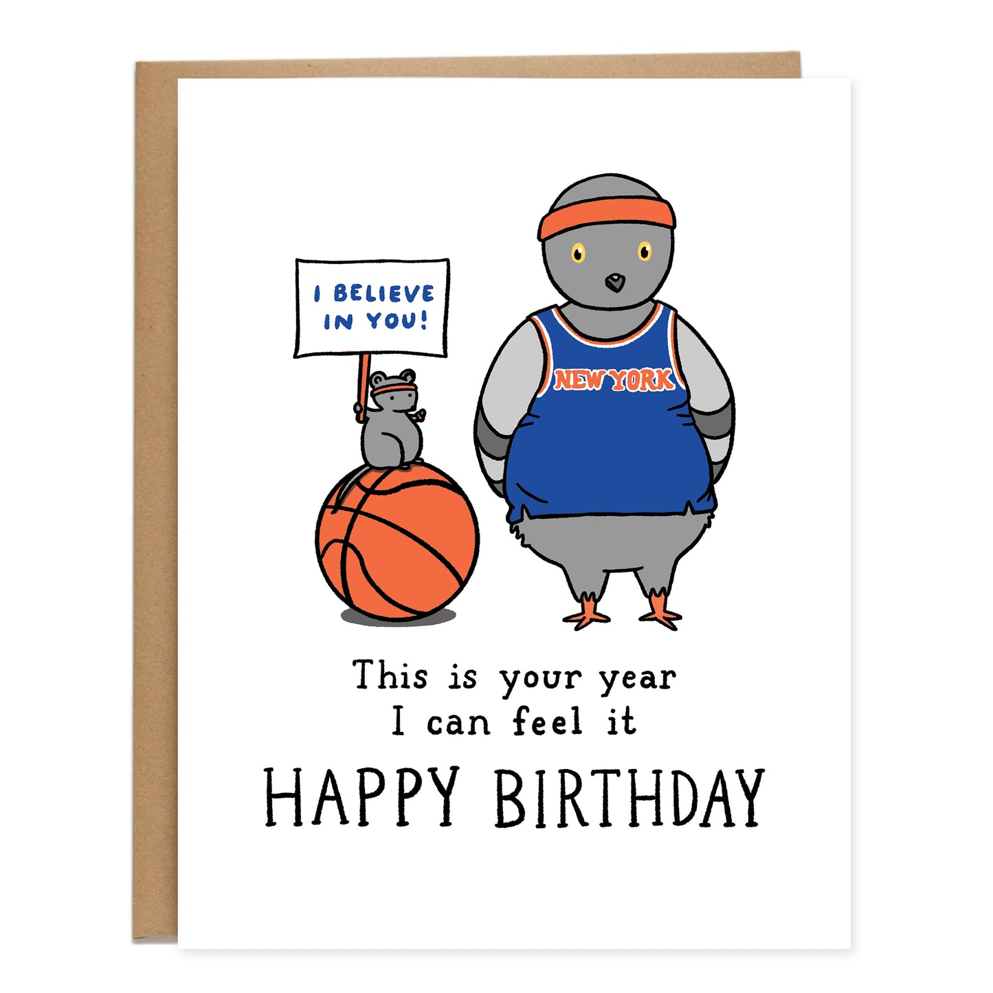 Your Year NY Knicks Birthday Card, NYC, Pigeon