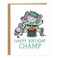 NY Liberty Champ Birthday Card, NYC, Pigeon, Ellie