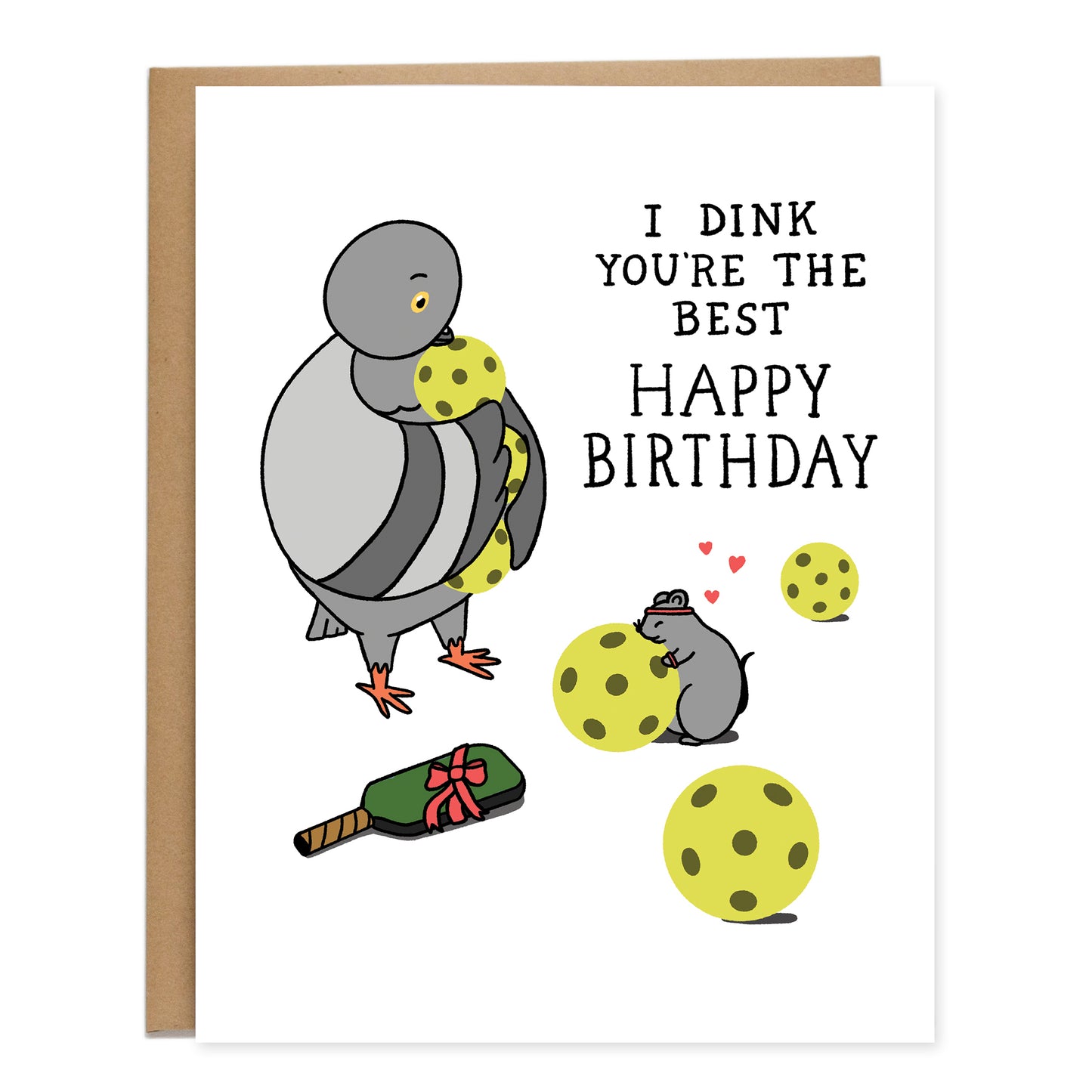 Pickleball Best Birthday Card, Pigeon, Rat