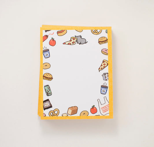 Pizza Rat NYC Foods Blank Notepad