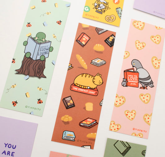 Love Yourself Pizza Book Log Bookmark, Pizza Rat, Pigeon