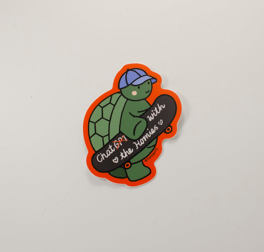 Chat With The Homies Turtle Sticker