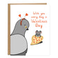 Heart Pizza Rat Valentine's Card, Pigeon, NYC