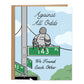 A drawing of a pigeon with its arm around a rat smiling, sitting on top of a green street sign in that reads 143 Pl and a street pole with multiple signs set in NYC