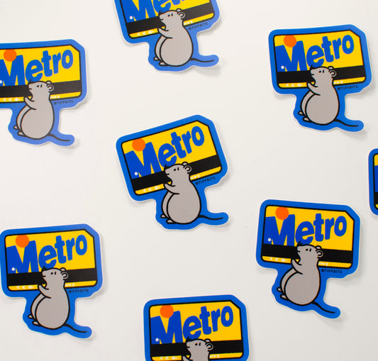 Metro Card Rat Sticker, NYC
