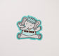 Sticker of the mascot Ellie the elephant of the NY Liberty WNBA team wearing her crown and teal jersey