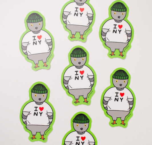 I Heart NY Pigeon Sticker