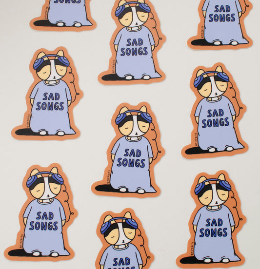 Sad Songs Corgi Sticker