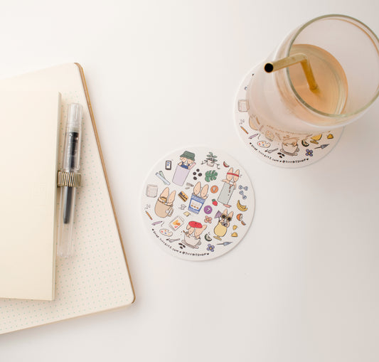 Corgi Drink Coasters Set