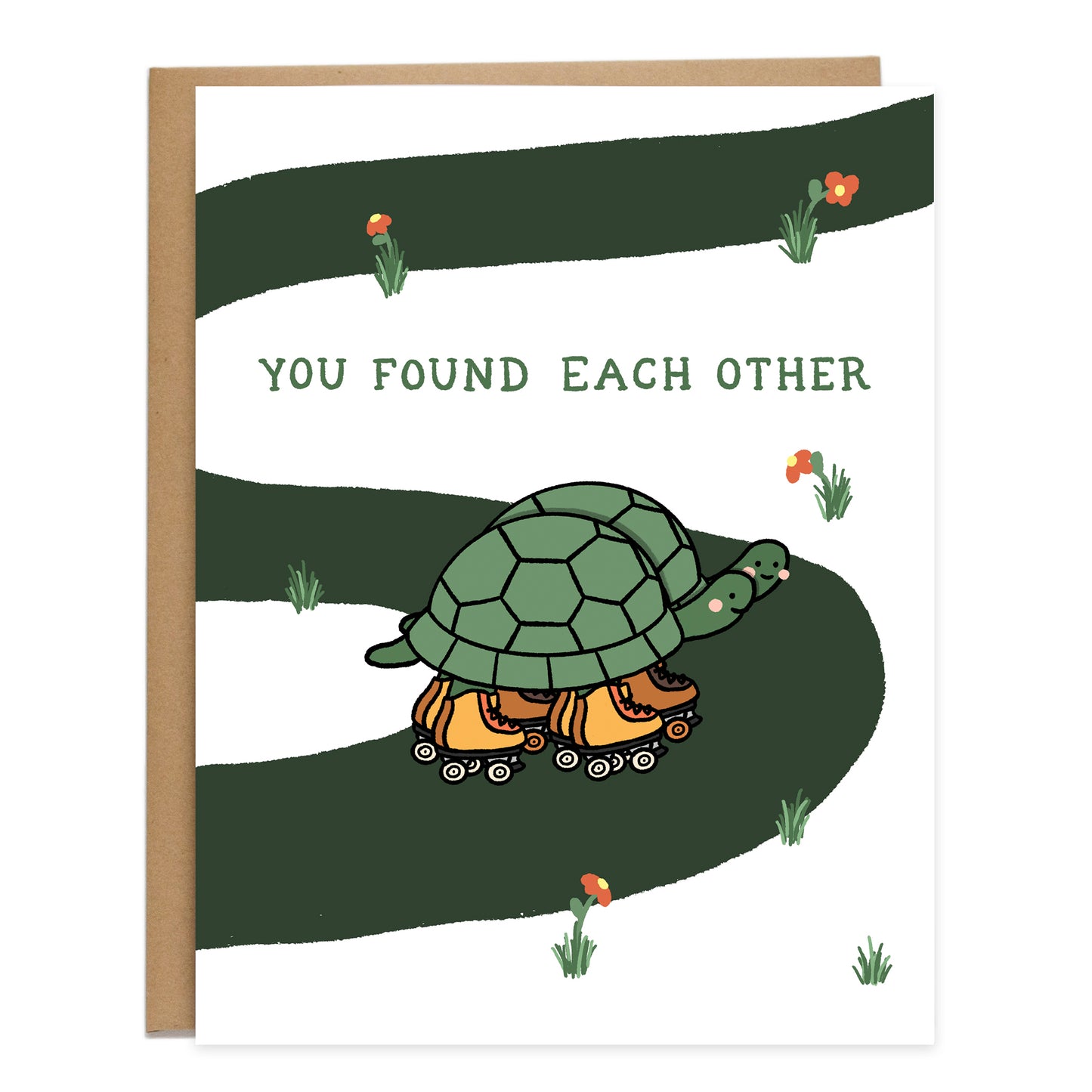 Turtles Skating Engagement Card