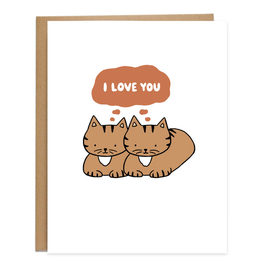 Thinking Cats I Love You Card